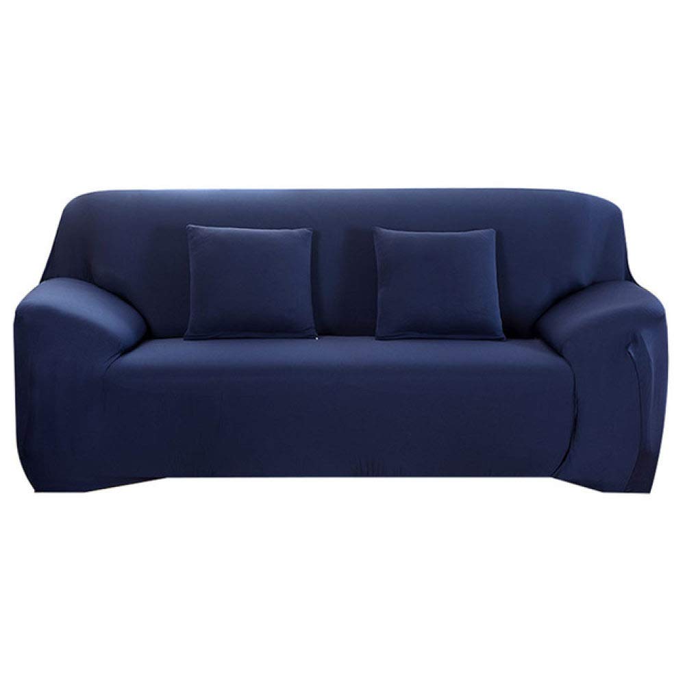 Housse de canapé en L bleu marine 3 places extensible en spandex