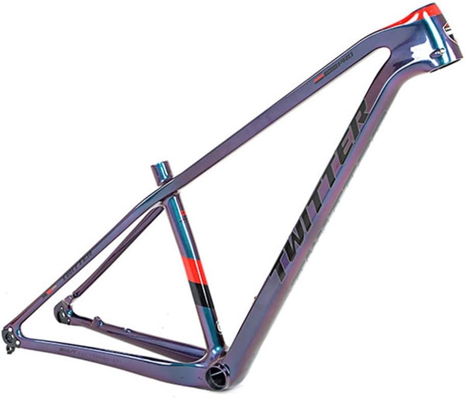 27.5/29er Hardtail Mountain Bike Frame 15''/17''/19'' Carbon Fiber Bike Frame Thru Axle 12x148mm Boost Disc Brake Frame Internal Routing XC(15'' Red)