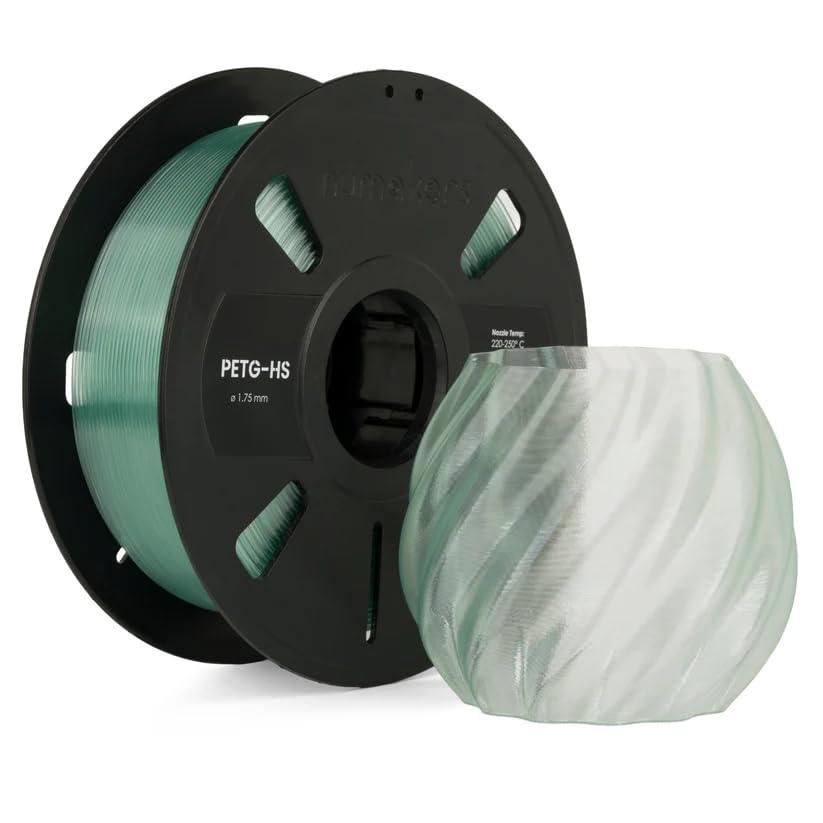 Image of Numakers PETG Translucent 3D Printer Filament Semi-Clear Glossy Finish 1.75mm 1 Kg Spool Strong Layer Adhesion Low Warp High Durability (Arctic Glitter)