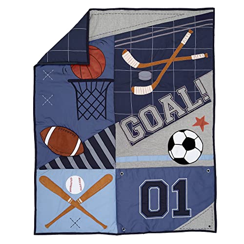 Image of Lambs & Ivy Baby Sports 3-Piece Football /Basketball Baby Crib Bedding Set