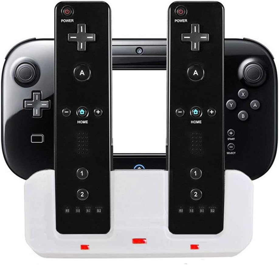Smart Charging Station Dock Stand Charger for Wii U Gamepad Remote Controller White
