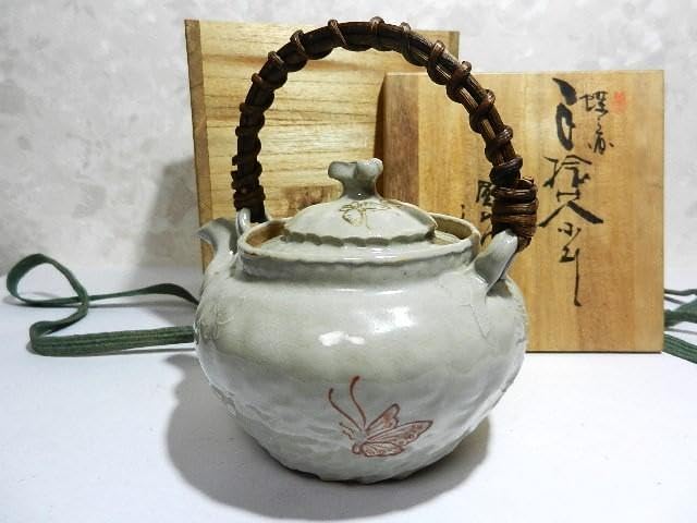 明治期の萬古焼名工「圓相舎　小川半助」作　手捻茶器（急須） 明治期の萬古焼名工 圓相舎 小川半助 作 手捻茶器