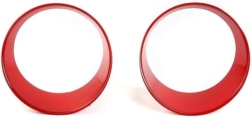JeCar Front Grill Inserts & Headlight Cover Kit Compatible with Jeep Wrangler 2018-2023 JL & Unlimited, Red