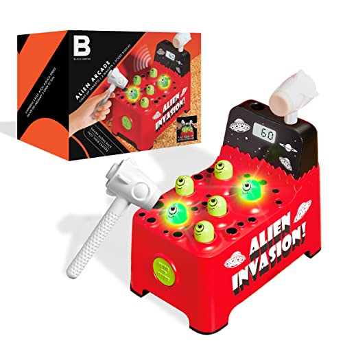 BLACK SERIES Light-Up Alien Arcade, Cosmic Whack A Mole Tabletop Game for Kids & Adults, Digital Score Tracker, Interactive Developmental Hammer & Pounding Activity, Portable Battery-Powered Set