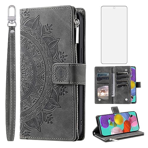 Funda Samsung A51 4G Asuwish de cuero sintético mandala con cristal