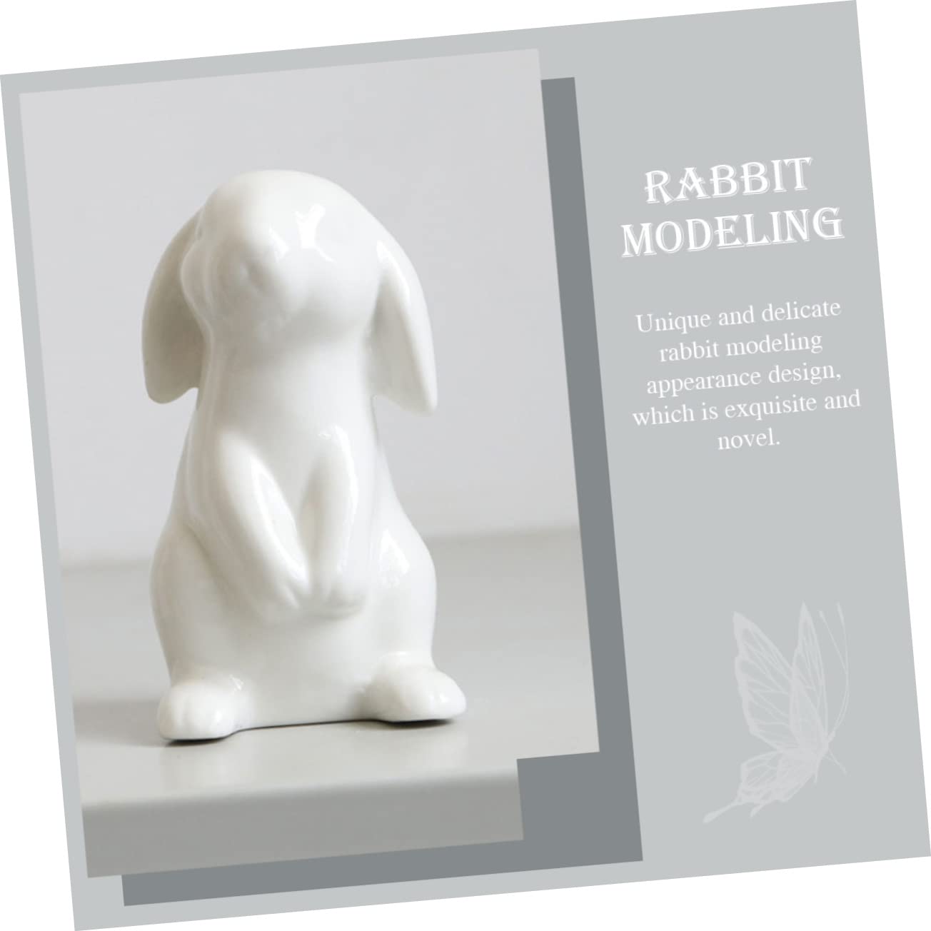 ULTECHNOVO 4 Stück Teiliges Weiße Keramik Hasenfiguren Kleine Osterdeko für Wohn und Kinderzimmer Robuste Desktop Dekoration mit Feiner Verarbeitung Kompakt und Langlebig für Vielseitige