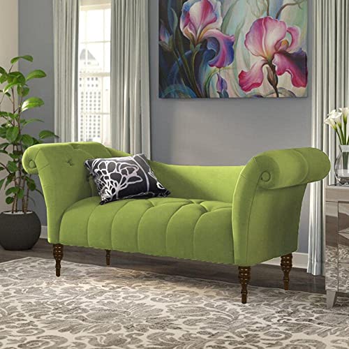 Image of Luxury Velvet 2 Seater Chaise Lounge Sofa - Tufted Chesterfield Modern Couch with Button Tufted Back Elegant Lounge Couch for Living Room, Bedroom, Office