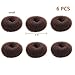 Extra Small Bun Makers for Kids, 6 PCS Chignon Donut Sock Forms for Girls, Mini Doughnut Shapers for Short and Thin Hair (2 Inch, Dark Brown)