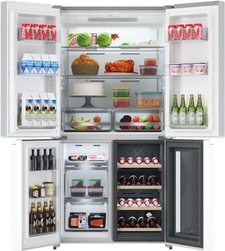 Garvee 35.6 Inch French Door Refrigerator 4 Door with Wine