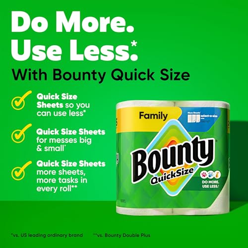 Image of Bounty Quick Size Paper Towels, White, 8 Family Rolls