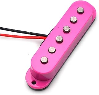 electrica de Pastilla Pastilla De Bobina De Fibra Escalonada De Bobina Única para Guitarra Eléctrica Cuello/Medio/Puente 50/50/52mm para Guitarra FD Rosa (Color : 50mm (Neck))