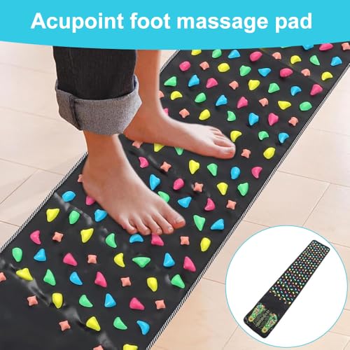 LUFEIS Foot Massage Mat, Acupressure Mat, Reflexology Mat, Foot Massage Acupoint Mat, Imitation Cobblestone Acupuncture Mat for Relieves Body Foot Leg Pain and Fatigue (175 x 35cm) - Image 5