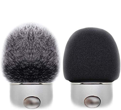 2 Pack Professional Microphone Furry Windscreen Muff Wind Cover with Foam Microphone Windscreen for Blue Yeti