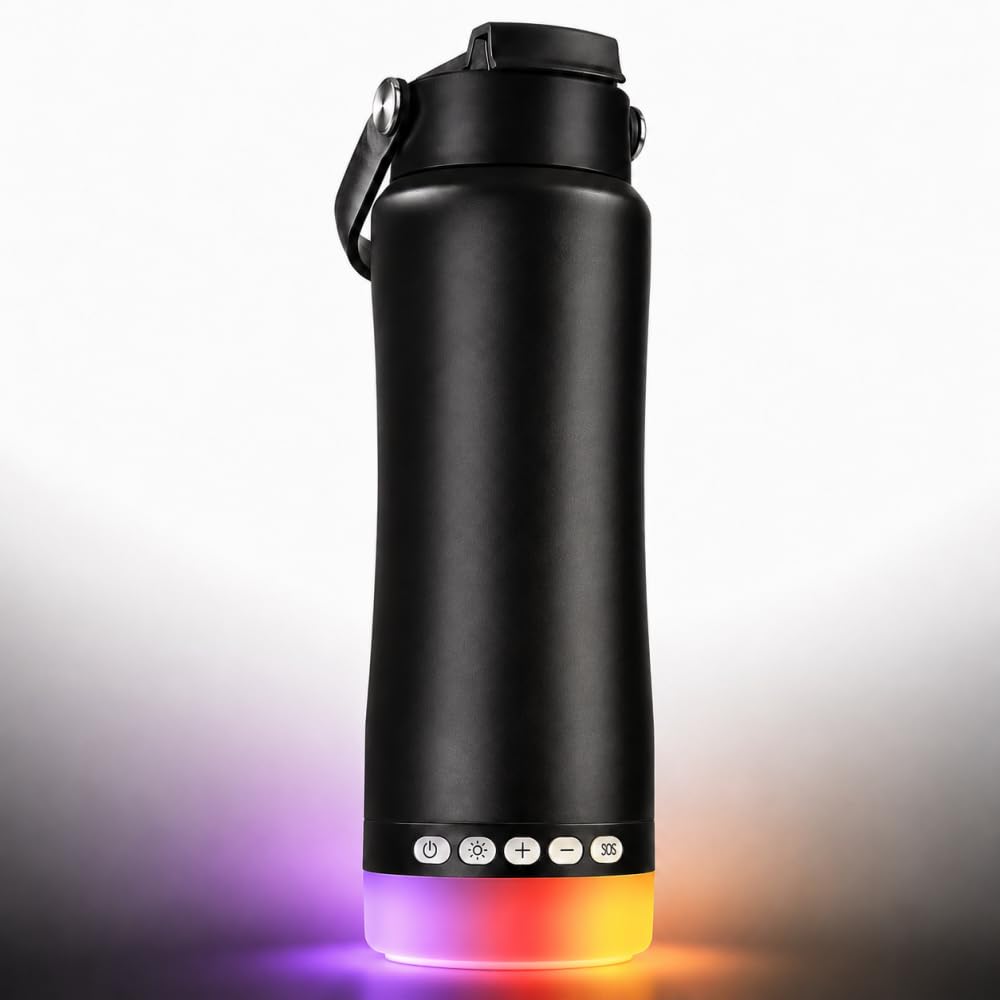 Linterna de camping con botella de agua, luces LED modulares con 5 modos, lámpara recargable para tienda de campaña, senderismo, mochileros de emergencia (negro, linterna con botella de agua)