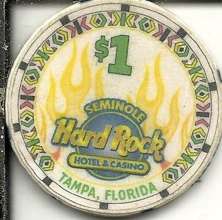 $1de Tampa Seminole Hard Rock Casino chip Obsoletos