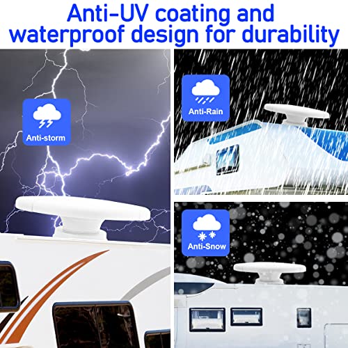 Rv Tv Antenna Amplified Digital Hd Tv Antenna With Long Range Reception, Magnetic Base For Easy Installation - For Camper, Rv Trailer Truck Caravan Boat #TOP7