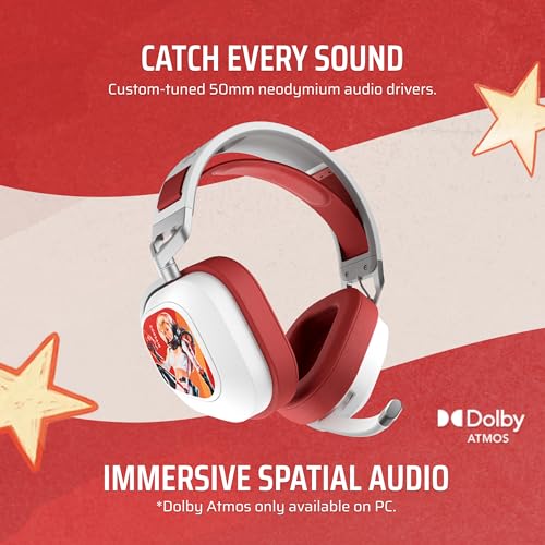 Image of Corsair HS80 RGB Wireless Fallout Nuka-Cola Edition Multiplatform Gaming Headset - Dolby Atmos, Lightweight, Broadcast Quality Microphone - PC, Mac, PS5, PS4