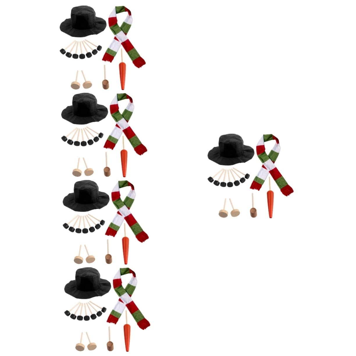 MAGICLULU 5 Juegos disfrazarse de muñeco de Nieve Kit para Hacer muñecos de Nieve Accesorios para Vestir muñecos de Nieve navideños Christmas Accesorio Festivo Apoyo Festivo