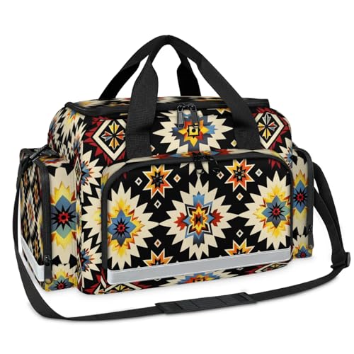 GzLeyigou First Aid Bags Empty, Glittering Aztec Emergency Bag First Aid Kit Multiple Compartment Kit Carrier On Call Trauma Bag For Paramedics Emergency Medical Supplies Kit