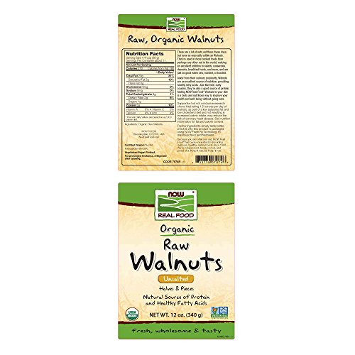 image for NOW Foods, Certified Organic Walnuts, Raw and Unsalted, Halves and Pie