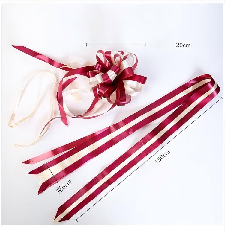KoovDem 10PCS Large Pull Flower Bow, Gift Wrap Bow, Party Favor Wedding Bow, for Box or Flower Decoration, Gift Decoration - Burgundy - Image 6