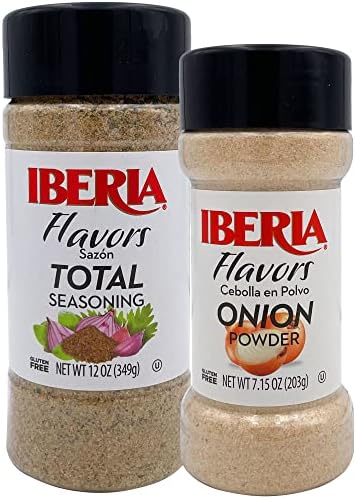 Iberia Onion Powder 7.5 Ounce and Iberia Total Seasoning 12 Ounce