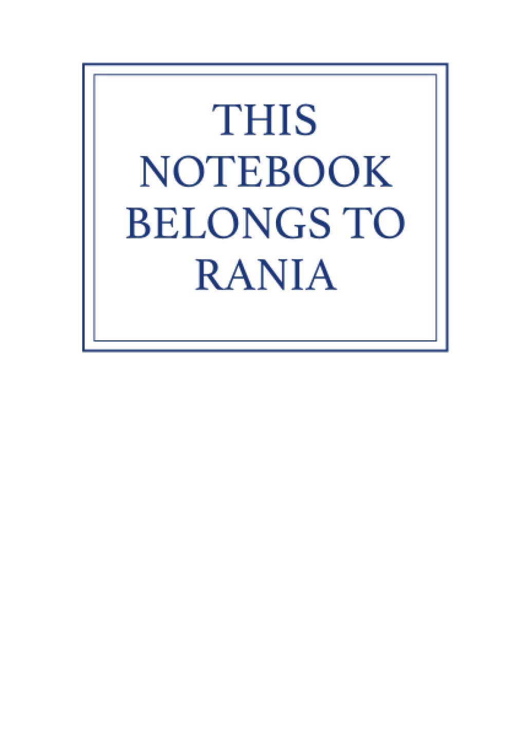 This Notebook Belongs to Rania
