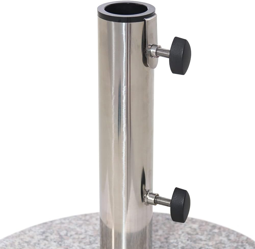 MAYPEX 42 LBS Patio Umbrella Base Granite Umbrella Base Heavy Duty Stone Free Standing Umbrella Base Outdoor Round Market Umbrella Base Fit 38mm-48mm Umbrella Pole, Grey