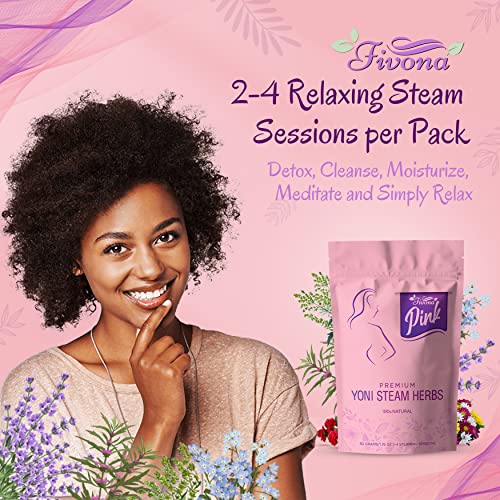 Fivona Pink Premium Feminine Herbal Blend - Natural Herbal Mix - 100% Pure Blend - Detox, Cleansing, Ph Balance For Women - Revitalizing & Rejuvenating - 2 To 4 Sessions - 1.76 Oz #TOP2
