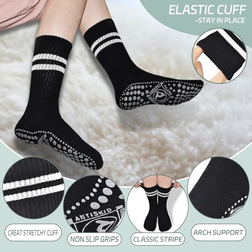 Image of ELUTONG Yoga Pilates Grip Socks for Women Non slip Barre Ballet Athletic Workout Barefoot Hospital Sticky Grippers Socks