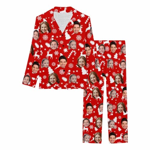 M YESCUSTOM Custom Christmas Family Matching Pajama - Personalized Funny Face Crew Neck Pajama Set for Family Adult Man Woman4