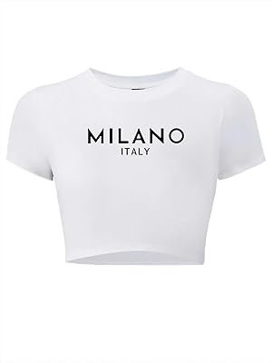 vblane Cute Graphic Crop Tops for Women Trendy Y2K Baby Tee Short Sleeve Slim Fit Shirts