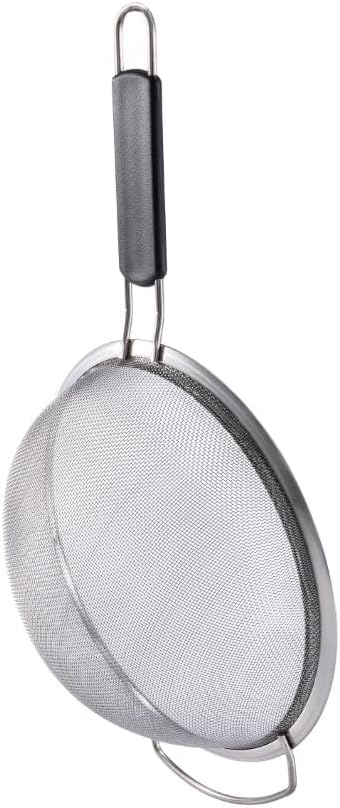 Miniatura 7 de HERLIG™ Colador grande de malla fina con asa, grande, 9 pulgadas, colador de acero inoxidable a prueba de óxido, colador de alimentos de cocina para