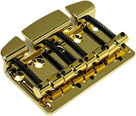 Hipshot Vintage Bent-Plate Bass Guitar Bridge, Gold, .750 Spacing