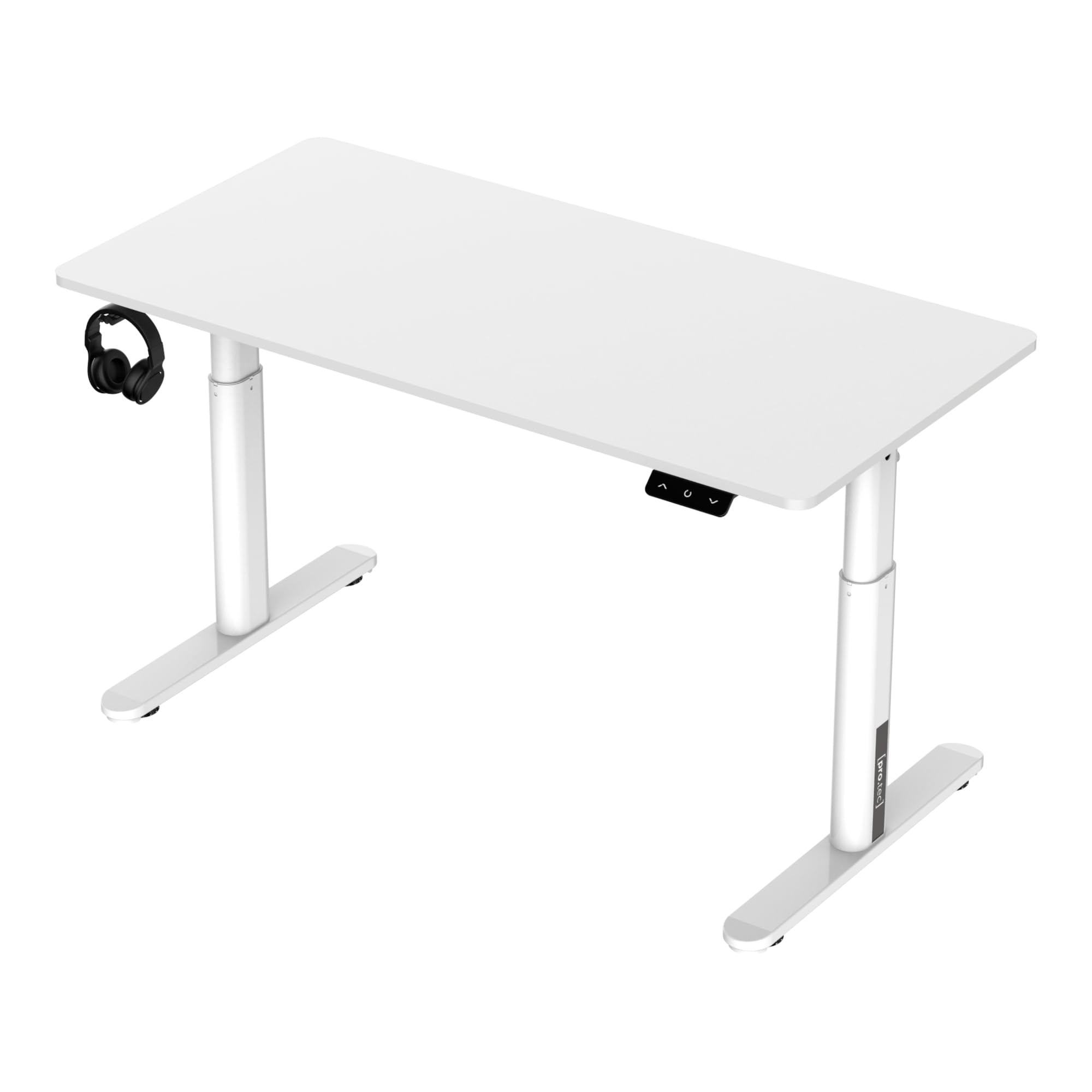pro.tec Scrivania per Cameretta Scrivania Regolabile in Altezza 55-81 cm con Sollevamento Elettrico Tavolo per Bambini 120 x 60 cm - Bianco