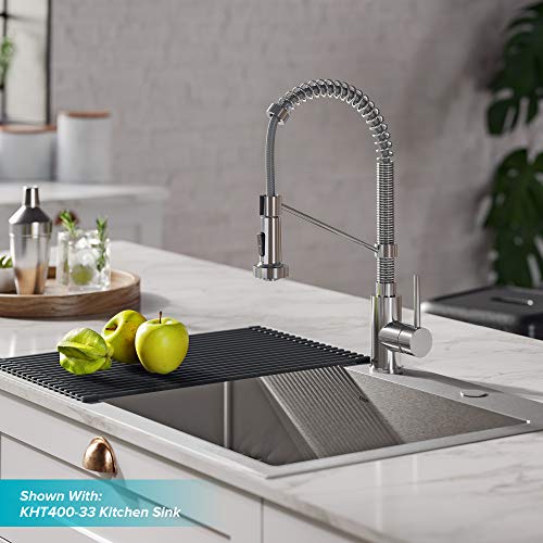 Image of KRAUS Bolden Single Handle 18-Inch Commercial Kitchen Faucet with Air Gap in Chrome Finish
