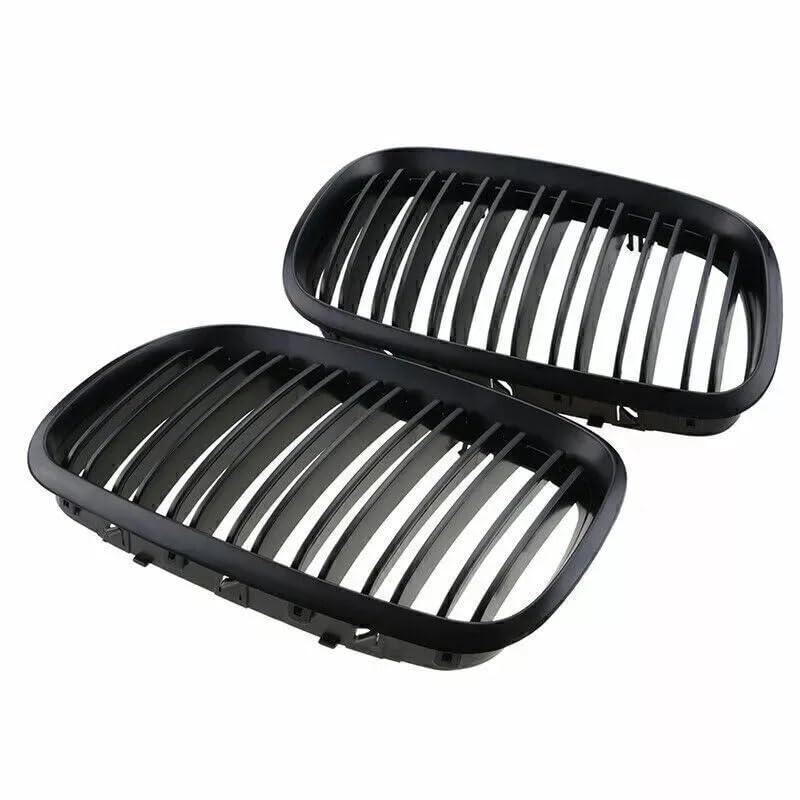 Parrilla delantera negra mate para BMW X5 E70 y X6 E71 de doble línea 51137157687