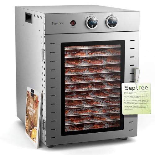 Food Dehydrators Machine with 12 Stainless Steel Trays with Timer Setting