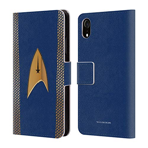 Head Case Designs Oficial Star Trek Discovery Comando Uniformes Carcasa de Cuero Tipo Libro Compatible con Apple iPhone XR