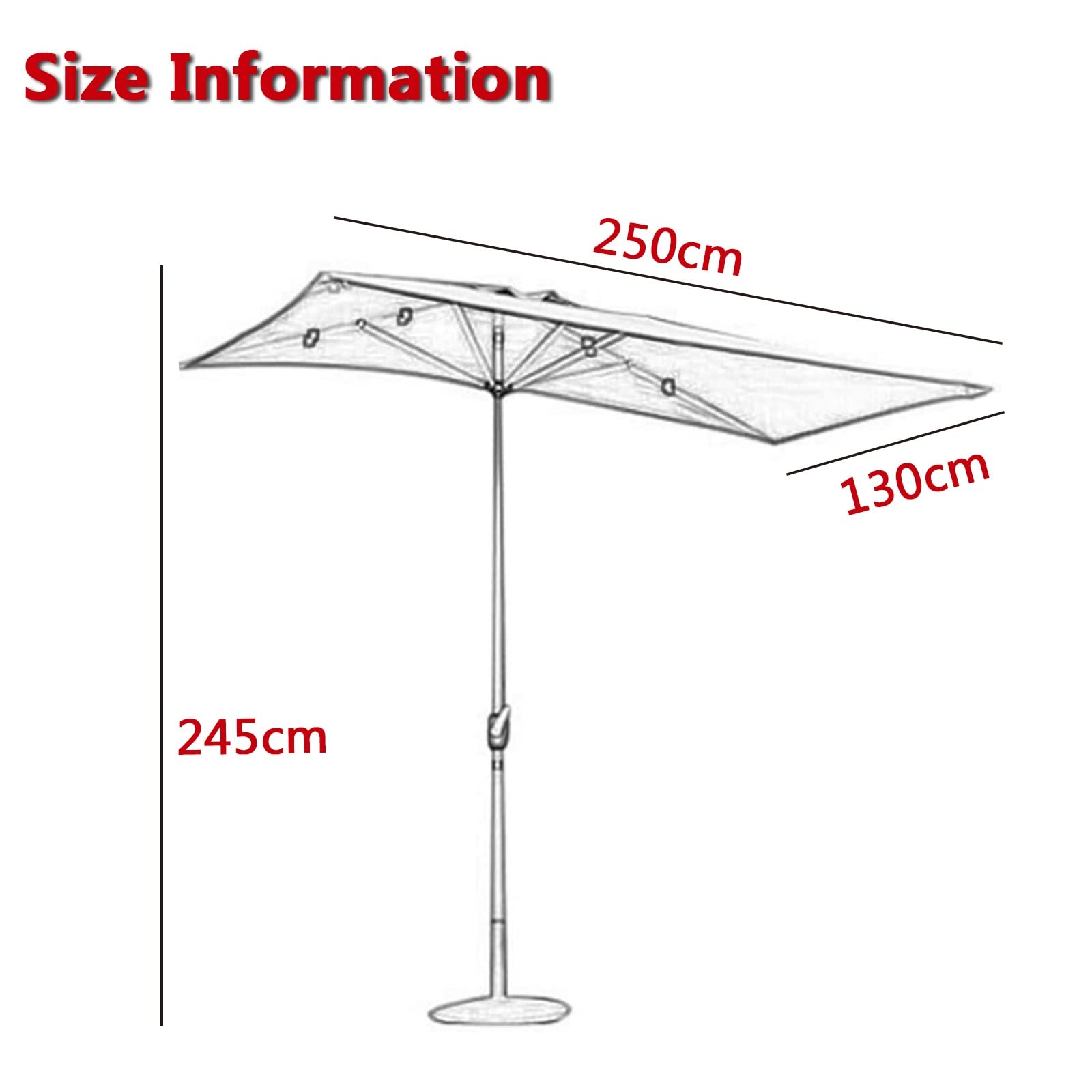 XYNSNDB Zewnętrzny parasol przeciwsłoneczny Parasol tarasowy Półprostokątne parasole, lekkie i wodoodporne, do parasoli ogrodowych na tarasie, z korbą ręczną, łatwe do otwierania i zamykania (zielony