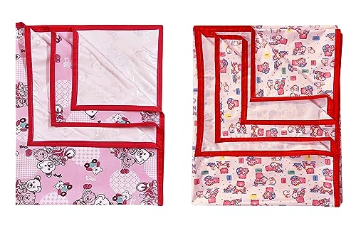 Image of EcoSoft Plastic Sheet,PVC Sheet for Kids,Rubber Sheet for Babies,Bed Wetting Protector(90 x 135 cm) (Pink Bear & Pink BB)