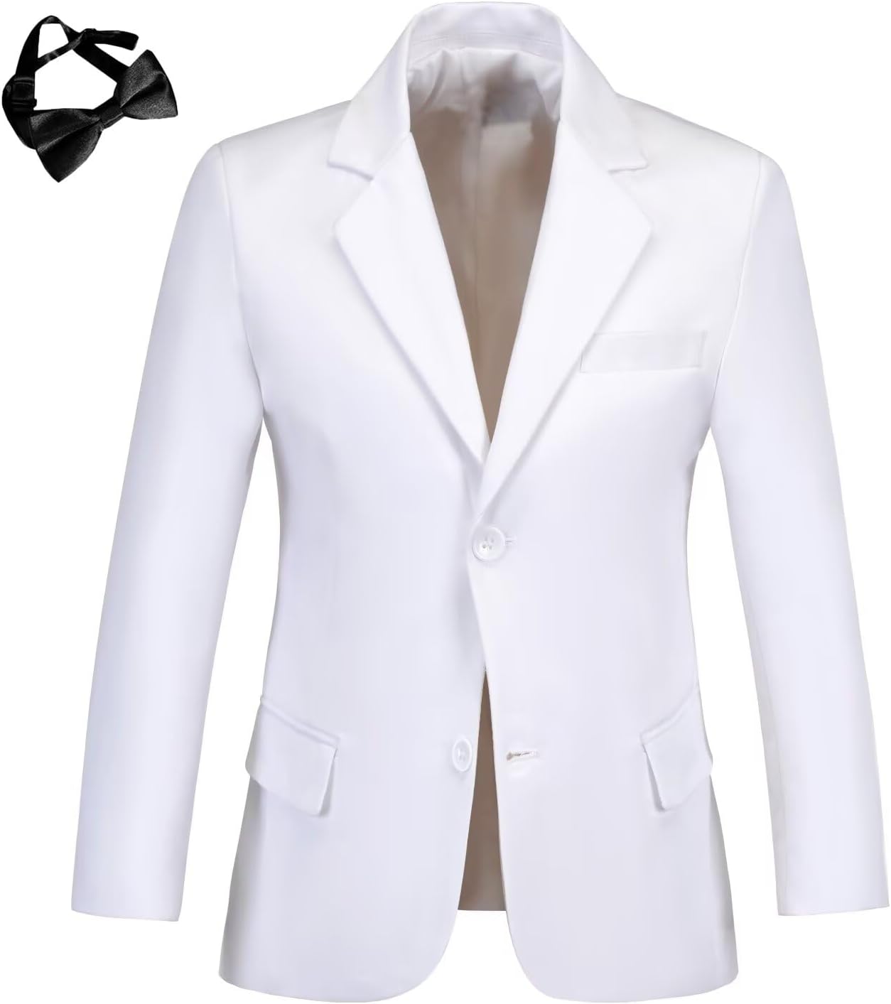 Boys’ Blazer Suit Jacket Formal Sport Coats with Bowtie Solid Color Tuxedo Blazers for Boy Dinner Party