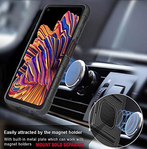 Case and Clip for Galaxy XCover Pro, Outdoor Camouflage Tree Leaf Real Woods Rugged Camo Cover with Stand [Built-In Mounting Plate] and [Belt Hip Holster] for Samsung Galaxy XCover Pro Phone (SM-G715, - Thumbnail 7