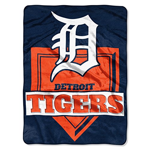 Northwest MLB Detroit Tigers Royal Plush Raschel Throw, One Size, Multicolor