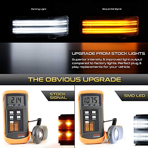 Vipmotoz [Sequential Turn Signal] Switchback Full Led Black Side Marker Light Lamp Assembly Pair For 2014-2018 Chevy Silverado Gmc Sierra 1500 2500Hd 3500Hd Pickup Truck Towing Mirror #TOP2