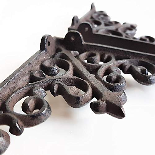 Homezone Pair of Small Victorian Cast Iron Wall Shelf Brackets Supports