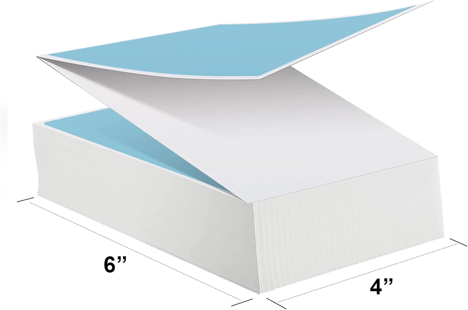 8NET 4 x 6 Blue Fanfold Direct Thermal Mailing Shipping Labels Self Adhesive, 500 Labels per Pack, Compitable with Most Thermal Printers