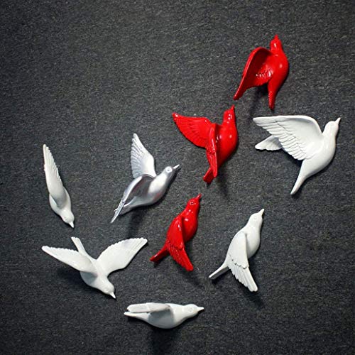 Ornements muraux oiseau blanc en résine : statue 3D pour salon - 4