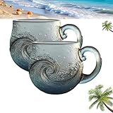 vidrio soplado tonala jal Cristal artesanal soplado a mano: cada taza es soplada individualmente a mano por expertos artesanos, por lo que es única. Hecho de vidrio de primera calidad con un acabado transparente y un tinte azul suave, imita maravillosamente la elegancia natural del vidrio marino desgastado.