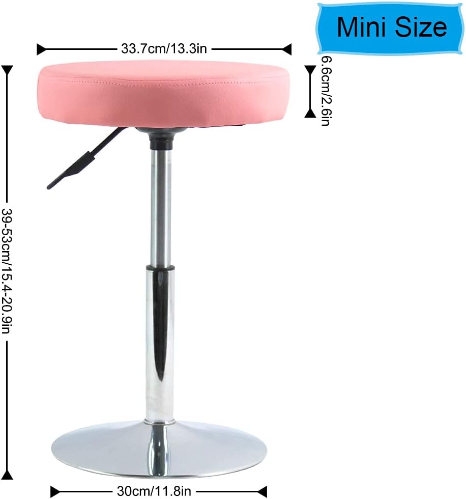 FURWOO Pink Short Shop Stool - Height Adjustable Swivel Chair Stool for Office,SPA,Salon,Manicure and Tattoo Stations Small